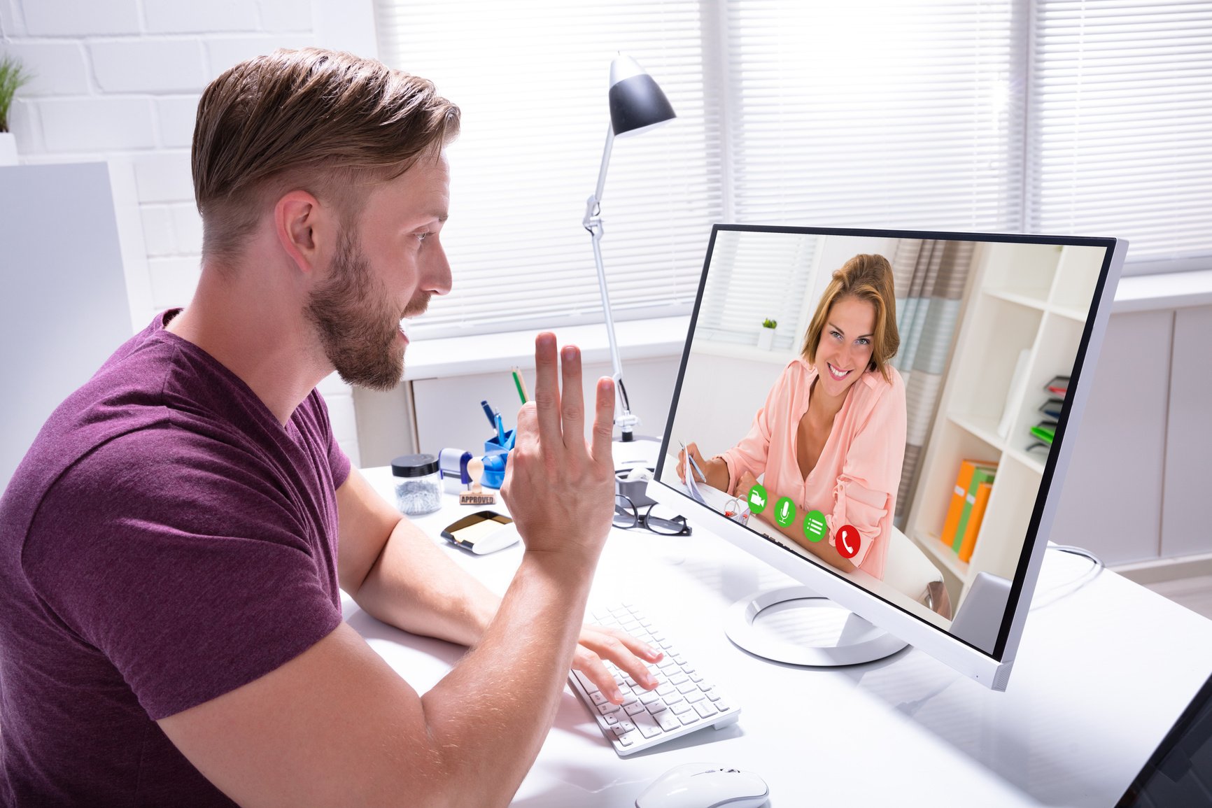 Male Coach Video Conferencing